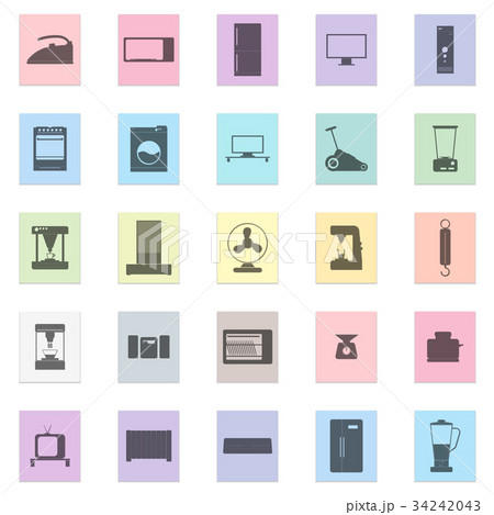 Household appliances set Vector black icon on 34242043