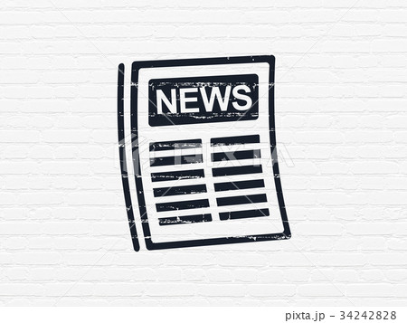 News concept: Newspaper on wall background 34242828
