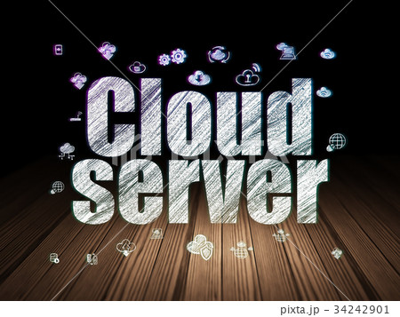 Cloud technology concept: Cloud Server in grunge 34242901