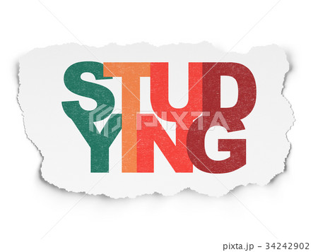 Learning concept: Studying on Torn Paper 34242902