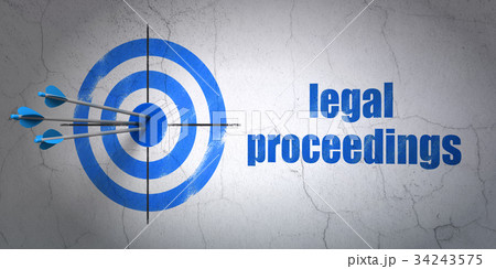 Law concept: target and Legal Proceedings on wall 34243575