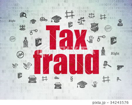 Law concept: Tax Fraud on Digital Data Paper Law concept: Tax Fraud on Digital Data Paper 34243576
