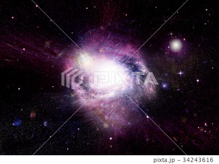 Stars, dust and gas nebula in a far galaxy Stars, dust and gas nebula in a far galaxy 34243616