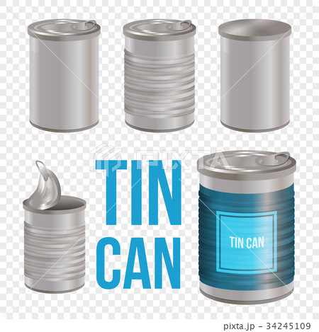 Tin can line style art set transparent background Tin can line style art set transparent background 34245109