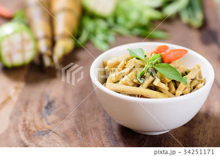 Thai Northern food,spicy bamboo shoot salad Thai Northern food,spicy bamboo shoot salad 34251171