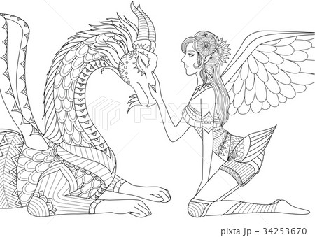 Fairy with dragon 34253670