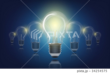 Light bulbs Idea concept Leadership glowing bulb 34254575