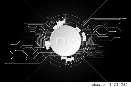 Circle empty space technology on black background 34254582