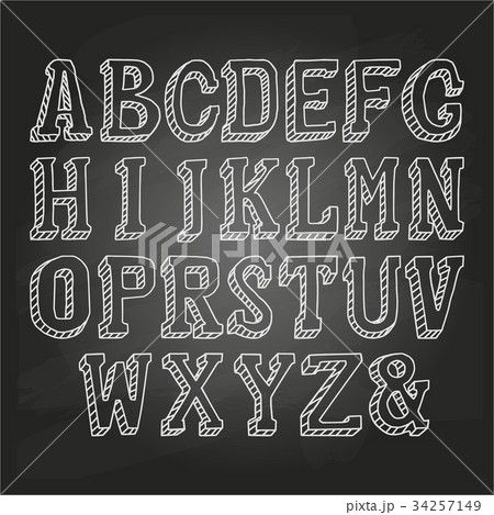 Capital letters on chalkboard Capital letters on chalkboard 34257149