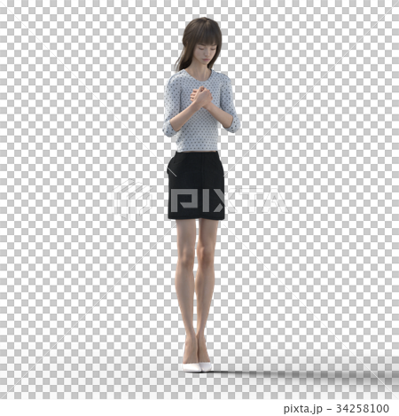 ポーズする綺麗な脚の女性 perming3DCGイラスト素材 ポーズする綺麗な脚の女性 perming3DCGイラスト素材 34258100