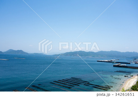 広島江田島のかきイカダ（かきの養殖）１ 34261651