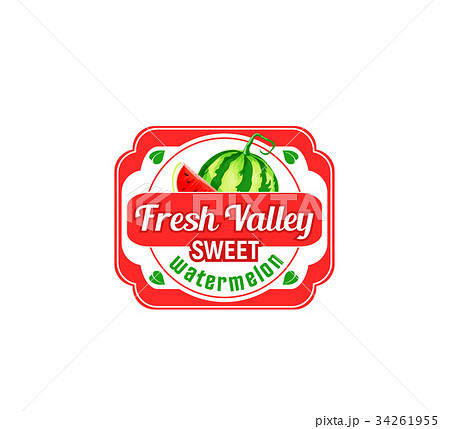 Watermelon fruit label for food and drink design Watermelon fruit label for food and drink design 34261955