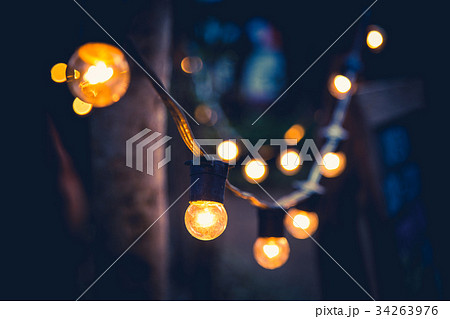 Decorative lights in backyard Decorative lights in backyard 34263976