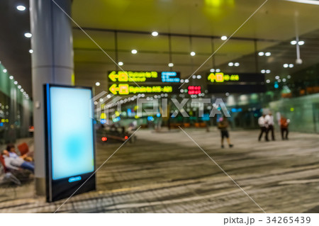 Bokeh abstract background of the departure hall 34265439