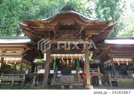 信州　諏訪の文化財　手長神社拝殿　立川和四郎富棟建造　立川流彫刻が見事 34265867