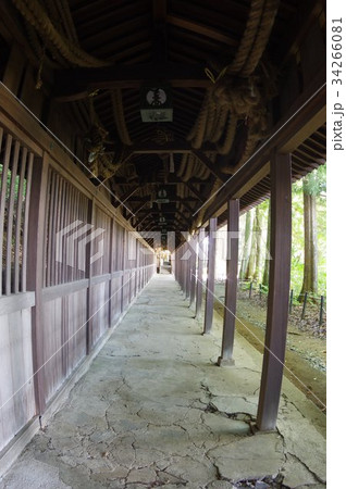 信州　諏訪の文化財　手長神社の回廊　拝殿は立川和四郎富棟建造　立川流彫刻が見事 34266081
