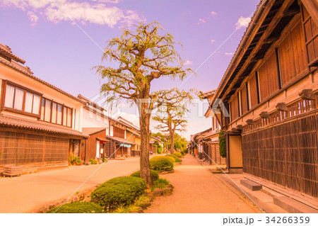 A road and the old town of Unno-juku A road and the old town of Unno-juku 34266359