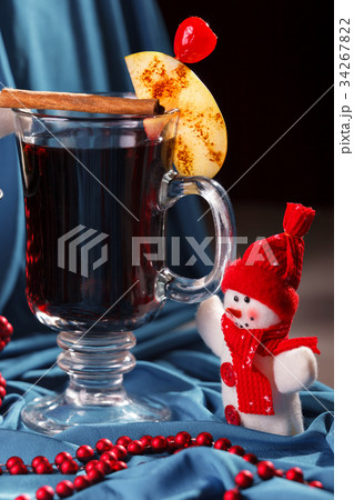 Christmas Background Tea Time. Selective focus. 34267822