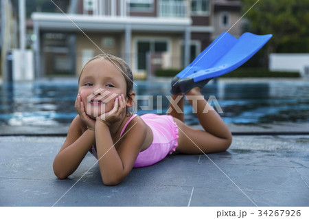 A happy young girl relaxing 34267926