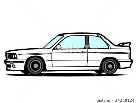 ジャーマンクーペ　白　自動車イラスト 34268124