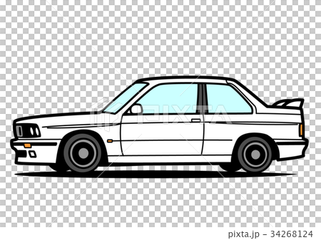 ジャーマンクーペ　白　自動車イラスト 34268124