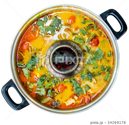 Tom yum is a type of hot, spicy and sour Thai soup Tom yum is a type of hot, spicy and sour Thai soup 34269178