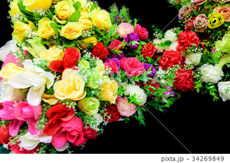 bouquet of colorful artificial flowers bouquet of colorful artificial flowers 34269849