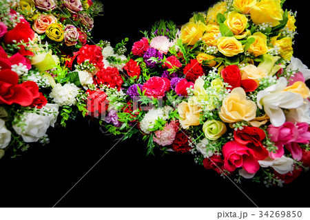 bouquet of colorful artificial flowers 34269850