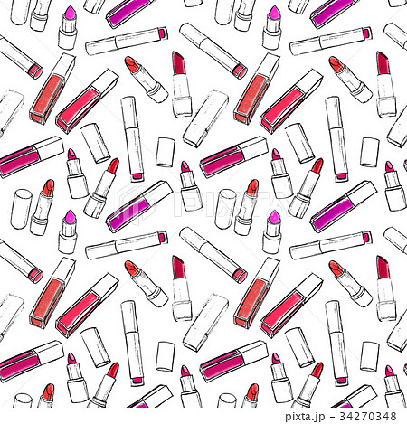 Lipsticks Seamless Pattern のイラスト素材