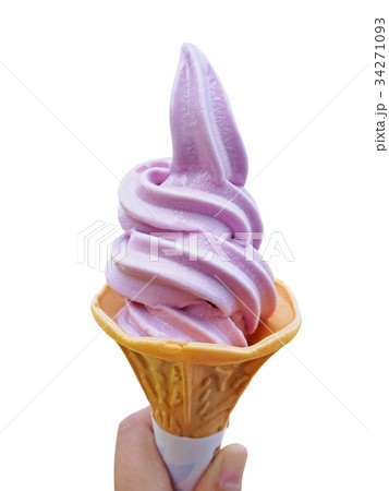 Lavender softcream isolation on white background Lavender softcream isolation on white background 34271093