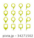 Flat green color map pin sign location icon 34271502