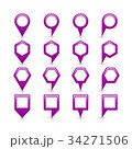 Flat purple color map pin sign location icon 34271506