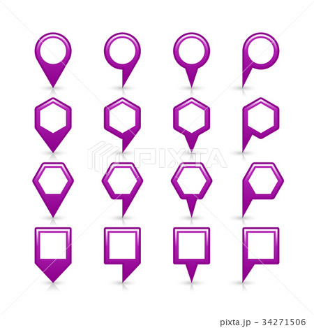 Flat purple color map pin sign location icon Flat purple color map pin sign location icon 34271506