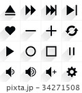 Media control sign flat icon 34271508