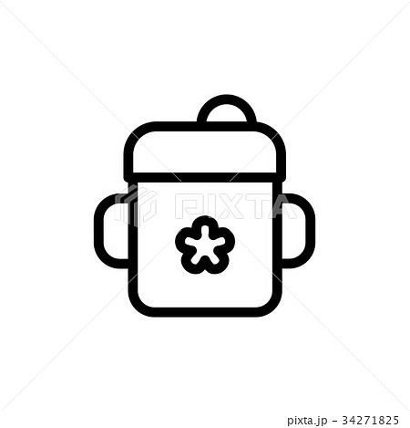 Baby cup thin line icon. Outline symbol kid buttle 34271825