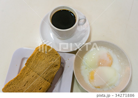 Singapore Breakfast Kaya Toast, Coffee bread Singapore Breakfast Kaya Toast, Coffee bread 34271886