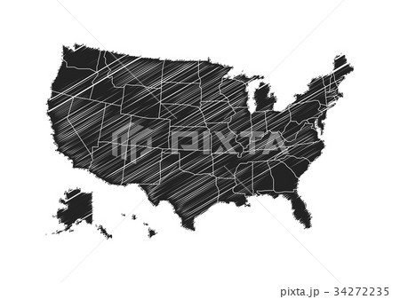 Freehand United states of america map sketch 34272235