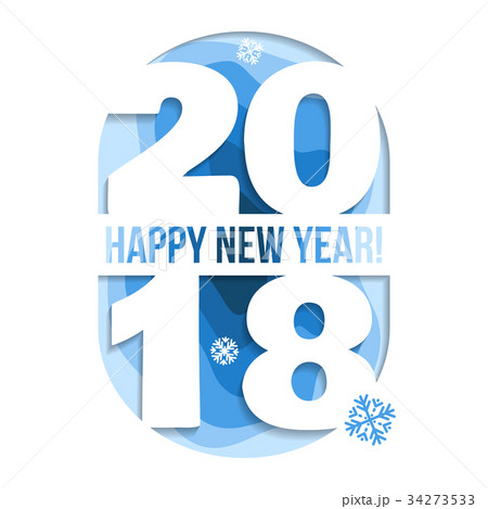2018 Happy New Year greeting card. 34273533