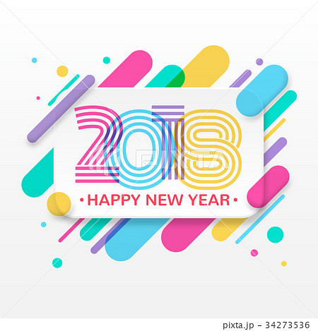 2018 Happy New Year greeting card 34273536
