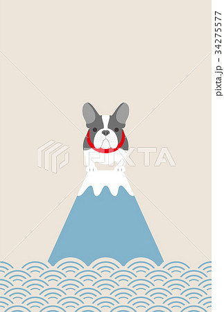 フレンチブルドッグ犬と富士山 フレンチブルドッグ犬と富士山 34275577