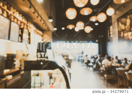 Abstract blur and defocused coffee shop cafe and restaurant interior Abstract blur and defocused coffee shop cafe and restaurant interior 34279071