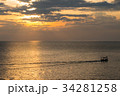 Sea and sunset on the sky background. 34281258