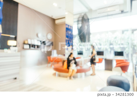 Abstract blur and defocused hotel and lobby interior Abstract blur and defocused hotel and lobby interior 34281300