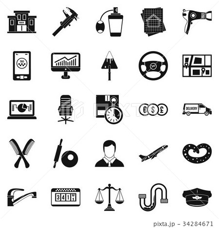 Transport department icons set, simple style 34284671