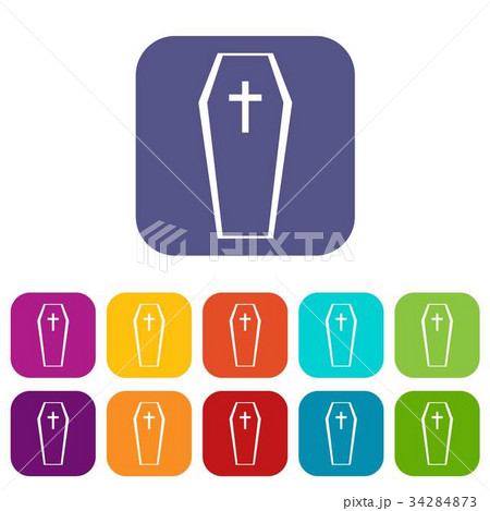 Coffin icons set 34284873