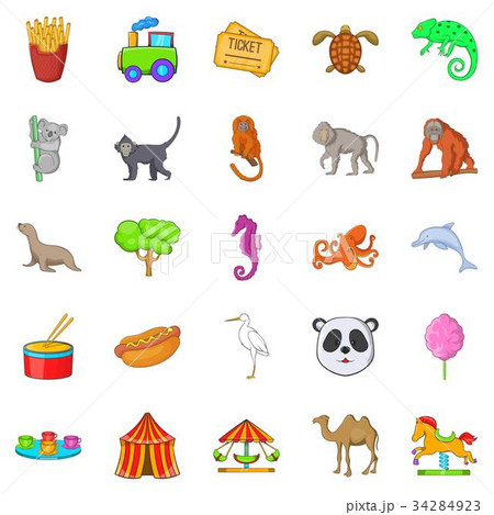 Circus icons set, cartoon style 34284923