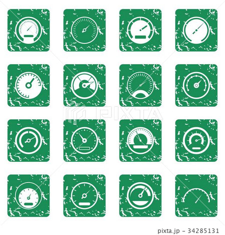 Speedometer icons set grunge 34285131