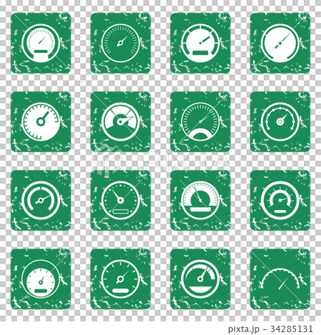 Speedometer icons set grunge 34285131