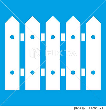 Wooden fence icon white 34285371