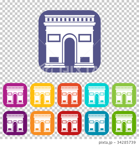 Triumphal arch icons set Triumphal arch icons set 34285739